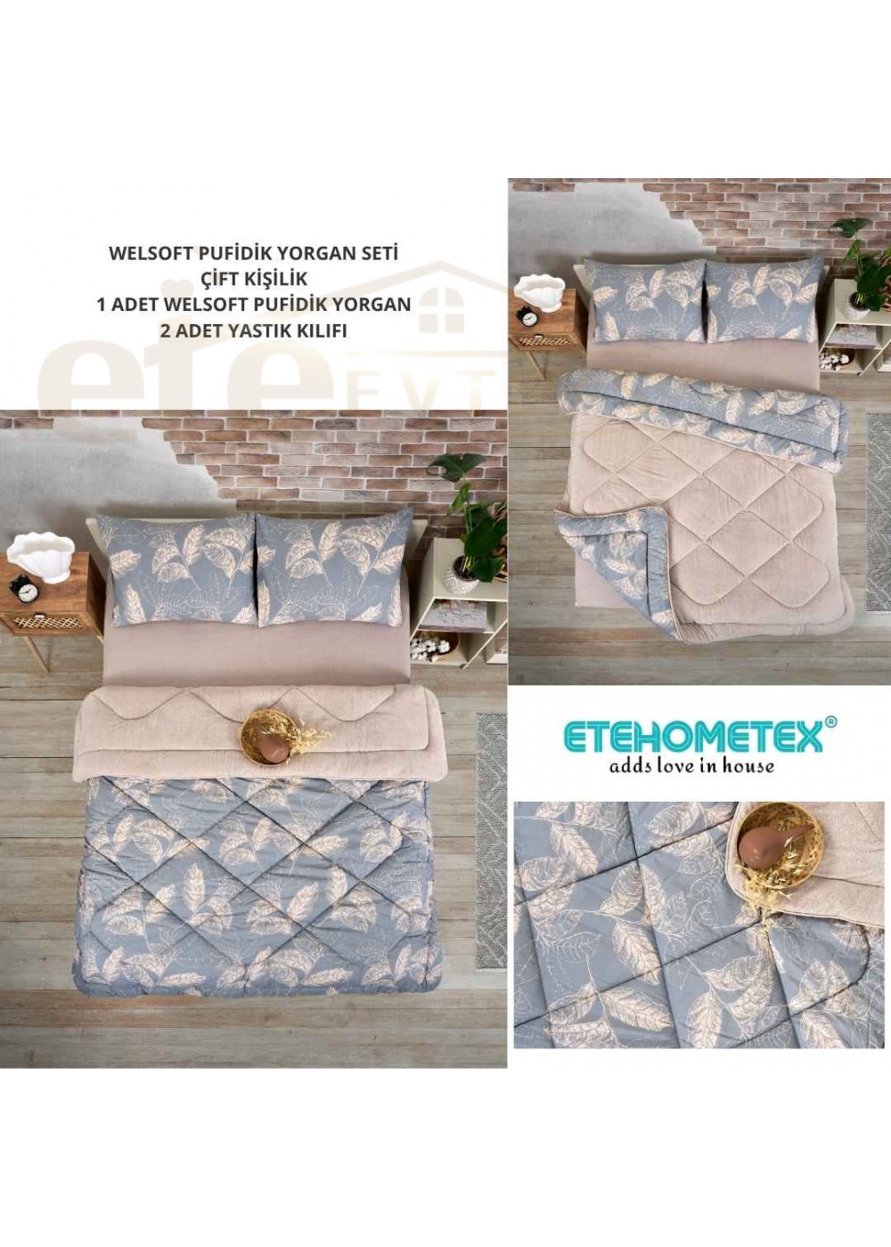 ETE HOMETEX ÇİFT KİŞİLİK LÜX WELSOFT YORGAN 195X215CM ARİNA BEJ 8696474231861 ETE HOMETEX ÇİFT KİŞİLİK LÜX WELSOFT YORGAN 195X215CM ARİNA BEJ 8696474231861